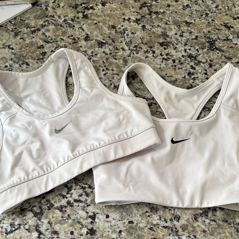 Nike White Sports Bra Duo